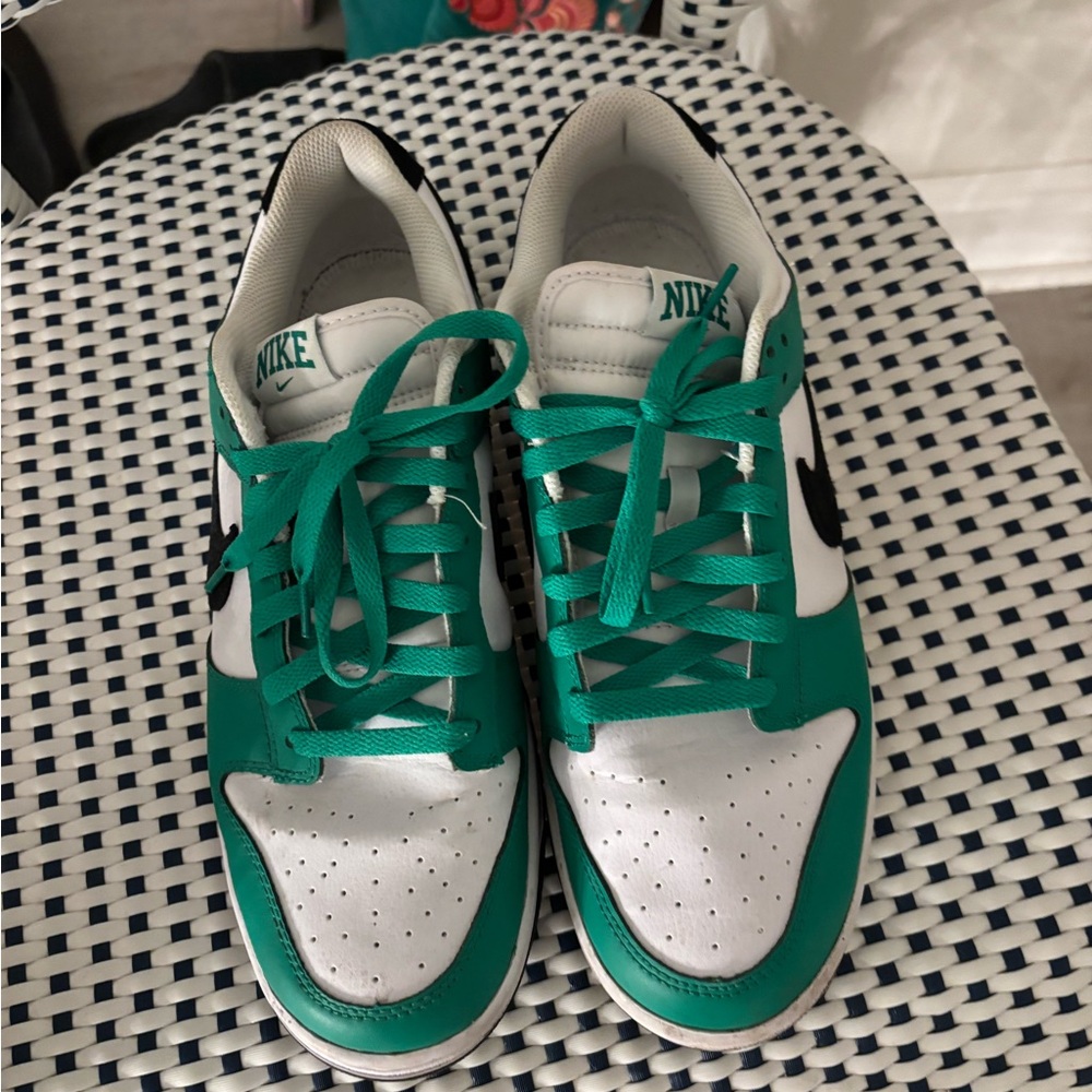Nike dunk low stadium green white and black